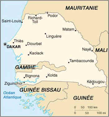 Carte du Sénégal