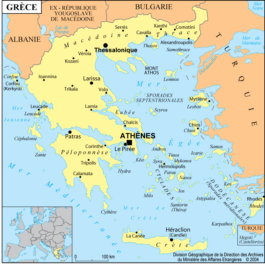 Carte de la Grèce